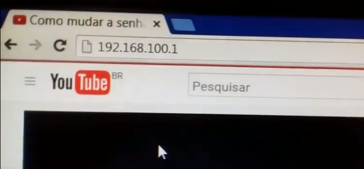 192.168.100.1 - Login do Admin e Configuração Wi-Fi Google Chrome com o endereço http://192.168.100.1 digitado na área da URL