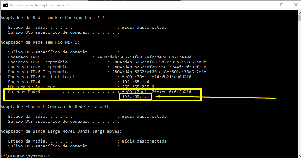 192.168.1.1 - Login e Configuração do Roteador Wi-Fi Imagem mostra o gateway padrão 192.168.l.l em destaque