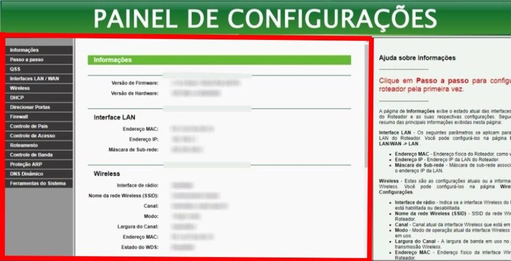 192.168.0.1 - Login Admin do Roteador Wi-Fi Imagem mostra o painel de configuração de um roteador - 192.168 o 1 multilaser