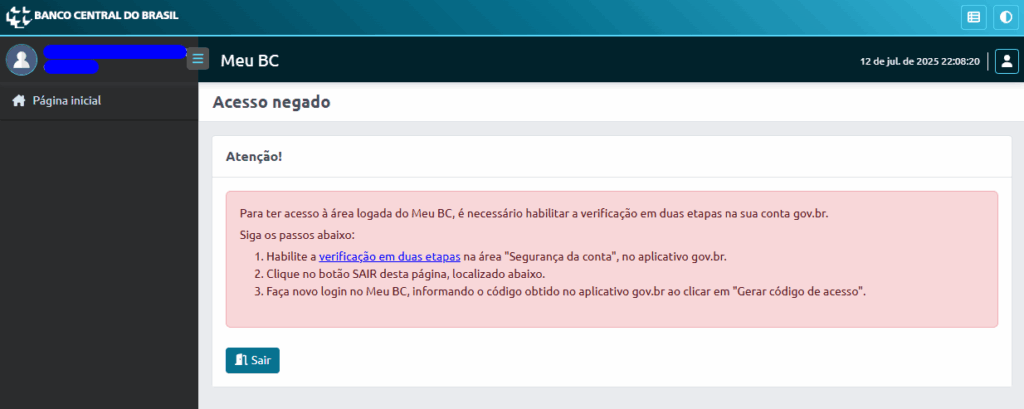 A verificação em duas etapas é obrigatória para ativar a função de solicitação automática.