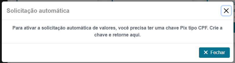 Crie uma chave pix com seu CPF